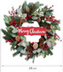 idyllic 24" Artificial Christmas Decoration Wreaths for Front Door with Lamb's Leaves Berries Pine Cones Winter Spring Wreath for Indoor Outdoor Home Wall Window Porch Decor