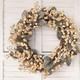 idyllic Artificial Eucalyptus Leaf Wreath White Berries Greenery for Front Door Decor Outdoor Wall Decoration 18"