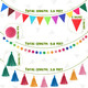 9.8 Feet Pom Pom Garland Rainbow Felt Fabric Garland Set Colorful Tassel for Classroom 3.6 Feet Felt Pennant Banner for Classroom School Christmas Home Birthday Party(Multicolor)