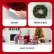 IRIS USA 33 Quart Christmas Wreath Storage Container Box with Lid, 3-Pack, Stackable Under Bed Storage Organizer Bin with Latching Buckles for 20" Wreaths Christmas Decorations Garlands, Clear/Red