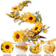 Ivydale Autumn Sunflower Garland,5Ft Artificial Silk Fall Sunflowers Hanging Vines Flowers Greenery Garland with Leaves for Table Mantel Railing Stair Room Kitchen Garden Decor(Sunflower)