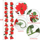 2Pcs Christmas Garland, 6.5Ft Artificial Red Flowers Poinsettia Garland with Berries and Holly Leaves for Christmas Holiday Indoor Outdoor Home Tables Centerpieces Decorations