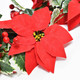 2Pcs Christmas Garland, 6.5Ft Artificial Red Flowers Poinsettia Garland with Berries and Holly Leaves for Christmas Holiday Indoor Outdoor Home Tables Centerpieces Decorations