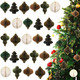 Janinka 36 Pcs Christmas Paper Honeycomb Ornaments 3D Mini Glitter Edge Honeycombs Lantern Reusable Vintage Christmas Hanging Neutral Ornaments for Christmas Tree Year Home Decor (Cute)