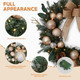 Pre Lit Wreaths 24 in Outdoor Christmas Wreaths Decor for Front Door, Gold Christmas Wreath with 50 LED Lights&Golden Bow& Balls, Christmas Door and Porch Decor Lit Holiday Wreath