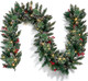 Christmas Garland with Lights, Battery Powered 8 Lighting Modes, 9FT 50 LED Luminous Christmas Decorations Indoor Home Decor