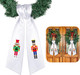 2 Pcs Christmas Wreath Sash White Satin Nutcracker Sash Holiday and Christmas Decor for Front Door Yard Doorway Indoor Outdoor Party Decoration, 56" L x 4.5" W