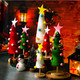 Jenaai 9 Pcs Mini Christmas Tree Christmas Table Decorations Artificial Wood Tree Christmas Home Decor Xmas Ornaments for Holiday Indoor Kitchen Home Wedding 12/9/ 7 Inch (Classic)
