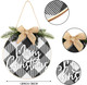 Jetec Christmas Sign Merry Christmas Decorations White and Black Wood Wreath Hanging Sign Rustic Burlap Wooden Holiday Decor for Christmas Home Window Wall Door Farmhouse Indoor Outdoor
