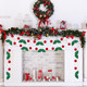 jijAcraft Pre-Assemble Christma Felt Ball Garland 3 Packs Colorful Pom Pom Garland, Cute Winter Wonderland Snow Ornaments Ball for Holiday Xmas Christmas Tree Decoration (Red and White with Holly)