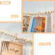 Hanging Photo Display with 12 Clips, Wooden Bead Garland 2PCS, Boho Style Collage Photo Frame Decoration for Dorms, Classrooms, Bedrooms Hanging Photo Display with 12 Clips, Wooden Bead Garland 2PCS, Boho Style Collage Photo Frame Decoration for Dorms, Classrooms, Bedrooms