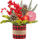 Mini Christmas Tree, Small Tabletop Christmas Tree Tiny Artificial Xmas Tree Little Potted for Christmas Holiday Desk Table Décor Winter Indoor Outdoor Decoration(Red)