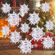 JOHOUSE 12PCS Snowflake Decorations, 3D Paper Snowflake Garland White Hanging Snowflake Ornaments for Winter Christmas Home Decorations