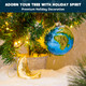 Joiedomi Hanging Ornament, 2 PCS Christmas Earth & Moon Glass Blown Ornaments, Unique Design, Premium Quality, for Christmas Tree Decoration