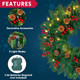 Joiedomi 9Ft Artificial Christmas Garland Prelit with LED Lights, 27 Pine Cones, 27 Red Berries for Home & Office Christmas Indoor and Outdoor Decorations (Battery Powered, Batteries not Included)