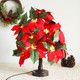 18 LED Poinsettia Tree Lamp Artificial Red Flower Led Tree Light with 8 Lighting Modes USB/Battery Operated for Home Christmas Festival Decoration (Warm White)