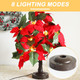 18 LED Poinsettia Tree Lamp Artificial Red Flower Led Tree Light with 8 Lighting Modes USB/Battery Operated for Home Christmas Festival Decoration (Warm White)