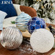 4Pcs Shatterproof Plastic Christmas Ornaments 6 Inch Extra Large Xmas Tree Ornaments Set with Lanyard for X-mas Party Wreath and Garlands Decorations, Silver & Blue