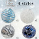 4Pcs Shatterproof Plastic Christmas Ornaments 6 Inch Extra Large Xmas Tree Ornaments Set with Lanyard for X-mas Party Wreath and Garlands Decorations, Silver & Blue