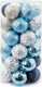 Christmas Ornaments Decorations 30ct Xmas Tree Balls Baubles Sets Decor, Shatterproof, Blue & Silver(2.36in)
