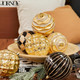 9-Pack 4 Inch/100MM Large Black Gold Christmas Ball Ornaments with Hooks for Xmas Tree Decoration and Holiday Winter Party Halloween Decorations