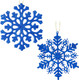 30PCS Christmas Glitter Snowflake Ornaments Plastic Snowflakes Ornaments-Xmas Tree Decorations,4.7-inch(Blue)