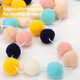 2 Pack Pom Pom Garland, 8Ft Long Pompom Garland, Boho Nursery Decorations, 60 Ball 6 Colors Ornament Garland for Back to School, Classroom, Party, Christmas (Dark Blue, Pink and Light Green)