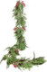 6ft Pine Christmas Garland Decoration, Artificail Pine Leaves Red Berry Garland Christmas with Pine Cones Home Decoration for Winter Holiday Mantel Table Centerpiece (Light Green)