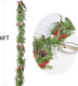 6ft Pine Christmas Garland Decoration, Artificail Pine Leaves Red Berry Garland Christmas with Pine Cones Home Decoration for Winter Holiday Mantel Table Centerpiece (Light Green)
