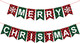 Merry Christmas Banner, Red Green Buffalo Plaid Check Holiday Garland, Rustic Snowflake and Letter Bunting, Fun Wall Mantel Hanging Christmas Decorations for Home, Office, and Xmas Party Supplies