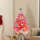 Juegoal Pink Mini Christmas Tree, 24 Inch/2 FT Lighted Tabletop Artificial Xmas Pine Tree, Small Spruce Tree Light Up Battery Operated & Timer with 50 LED Lights, for Holiday Winter Home Party Decor