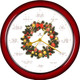 JUSTIME 14-inch 12 Song of Carols of Christmas Wreath Melody Wall Clock Christmas Musical Clock Chime Wall Clock in Wall Christmas Home Decor Wall Deco Round Wall Clock Red