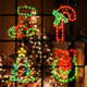 4 Pack Christmas Window Silhouette Lights, Lighted Candy Cane,Christmas Tree,Wreath and Christmas Stocking of Double Sided Decorations with 200 Count Incandescent Mini Light