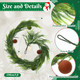 Jutom 5 ft Velvet Christmas Balls Garland Norfolk Pine Garland with Velvet Balls Faux Greenery Garland Pine Garland Artificial Greenery Garland for Christmas Table Fireplace Wall Home Railing Decor