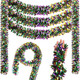 Jutom 108/216/432Ft Mardi Gras Tinsel Garland Green Purple Gold Wide Cut Metallic Streamer Shiny Twist Garland Hanging Decor for Mardi Gras Christmas Tree Oktoberfest Disco Party Supplies(6 Rolls)
