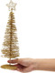 2 Pack Small Gold Christmas Tree Decorations for Table Top Holiday Decor (3 x 10.5 Inches)
