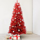 Kadunmina 4ft Artificial Red Christmas Tree Full Real Halloween Xmas Tree Premium Hinged Spruce Red Xmas Tree with 440 Branch Tips Easy to Assemble, Decoration for Indoor and Outdoor