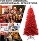 Kadunmina 4ft Artificial Red Christmas Tree Full Real Halloween Xmas Tree Premium Hinged Spruce Red Xmas Tree with 440 Branch Tips Easy to Assemble, Decoration for Indoor and Outdoor
