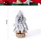 Tabletop Christmas Tree, 12 Inch Artificial Snow Flocked Small Mini Christmas Tree with Burlap Base for Home Office Table Desk Dining Bedroom Christmas Party Decorations