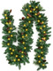 Christmas Garland by KALOR - 9 feet Pine Garland with 50 Battery Operated Lights - Christmas Décor with Pine Cone for Indoor Home Holiday Xmas Decorations