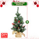 KatchOn, Burlap Base Mini Christmas Tree - 16 Inch Small Christmas Tree Artificial for Christmas Tabletop Decorations Christmas Pine Tree with Red Berries, Pine Cone for Christmas Decorations