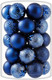 34ct Navy Blue Christmas Ball Ornaments Shatterproof Plastic Christmas Tree Decorations for Xmas Party Home Office Holiday Decor -Medium Size (2.36"/ 60mm)