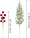 30Pcs Artificial Pine Branches with Red Berry Stems Assorted Faux Cedar Leaves Sprigs Holly Berries Twigs Christmas Tree Picks Greenery Sprays for DIY Craft Wreath Garland Holiday Season Décor (Snow)