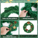 Christmas Wreaths for Front Door Outside, Wreaths for Christmas Decorations,12" Canadian Artificial Pine Christmas Wreath for Christmas Day Party,Unlit Wreaths for All Seasons (2, Green 12")