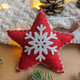 Christmas Felt Garland with Snowflake Design - Christmas Mantel Garland - Nordic Christmas - Danish Christmas Decorations - 47.3"/120cm (Red&White Stars)