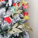 KIMOBER 20PCS Christmas Artificial Leaves,Glitter Golden Fake Floral Spray Picks Branches Twig for Xmas Tree Wreath Wedding Bouquet Decoration