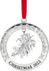 Klikel Christmas Ornament - Shiny Silver Christmas Ornament Wreath with Mistletoe - Dated Christmas Ornament - Ornament for Christmas Tree - Mistletoe Ornament for Holidays
