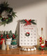 Christmas Countdown Calendar, Farmhouse Christmas Wreath Calendar, Vintage Advance Count Down to Christmas Sign, Xmas Wooden Hanging Decor for Wall Holiday (White)