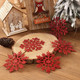 36pcs Christmas Snowflake Ornaments Plastic Glitter Snowflakes Ornaments for Xmas Tree Decorations, 4-inch, Red