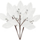 Christmas Tree Picks Leaf Berry Sprays Artificial Velvet Bay Leaves Holly Berries Stems Decorative Sticks for Xmas Tree Topper Vase Filler Branches Flower Arrangment Craft Home Decor Set of 3 (White)